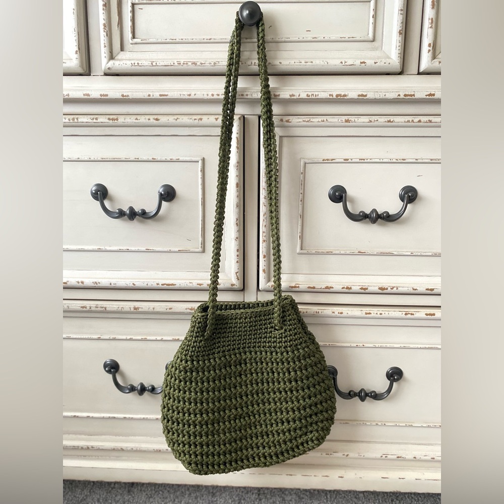 Forest Green Crochet Whimsical Shoulder Bag